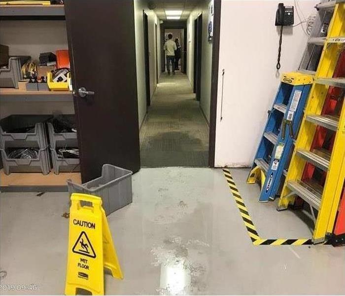 Water Damage in the storage room of a Commercial Building